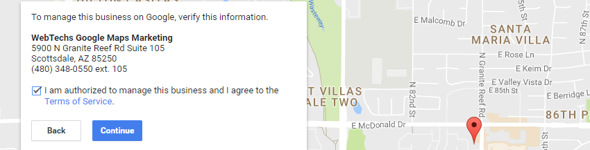 I am authorized to manage this Google Maps Listing